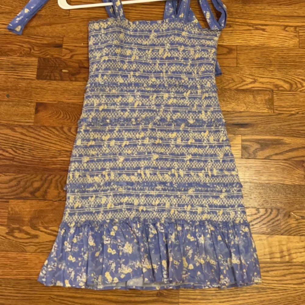Loveshackfancy belle dress in color “blue jay”